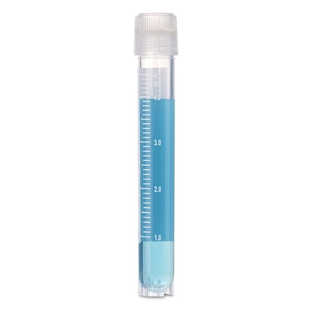 Cryogenic Vials,5.0ml,Sterile,External Threads,Attached Screwcap With O-ring Seal,RB,SS,PG,WS,500PK
